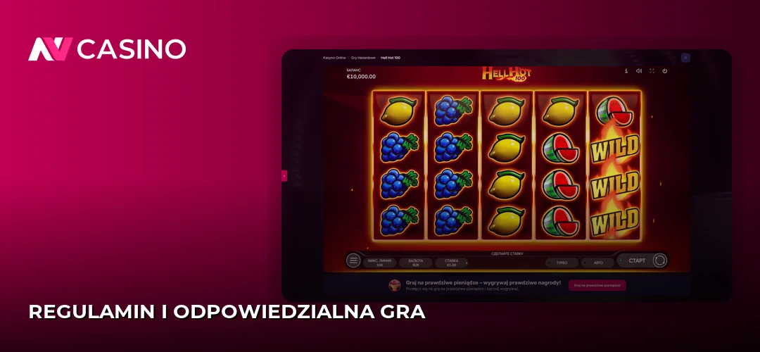 Regulamin i odpowiedzialna gra